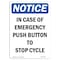 Signmission OSHA Notice, 5" Height, In Case Of Emergency Push Button Sign, 5" X 3.5", Portrait OS-NS-D-35-V-13660 - alternate 1